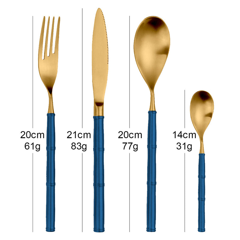 Pandavel Blue Gold Cutlery Set