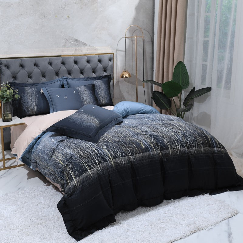 Dark Forest Duvet Cover Set – 100% Egyptian Cotton, Ultra-Soft & Breathable (4-Piece Set) + FREE Gift!