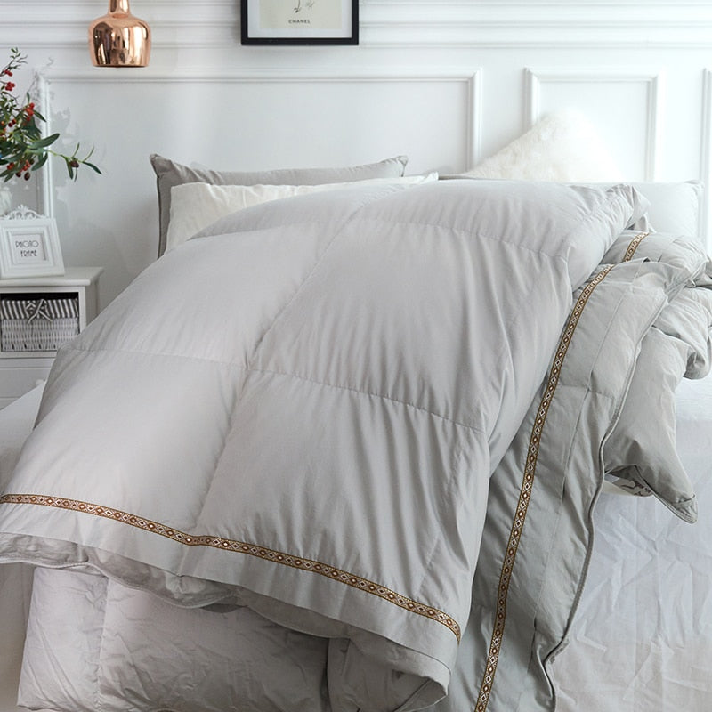 Grey Glamius Cotton Goose Down Comforter