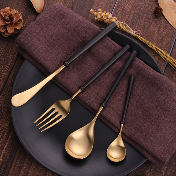 Stunge Black Gold Cutlery Set