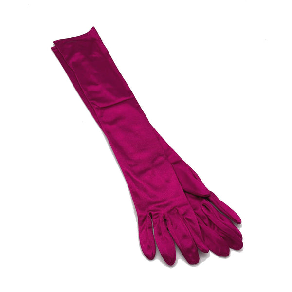 New vintage style elegant ladies pink satin opera long gloves