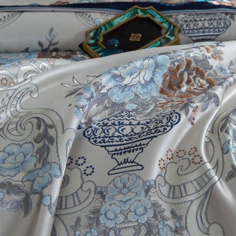 Highclatan Luxury Silk Satin Cotton Duvet Cover Set - 4/6/10 Piece Set
