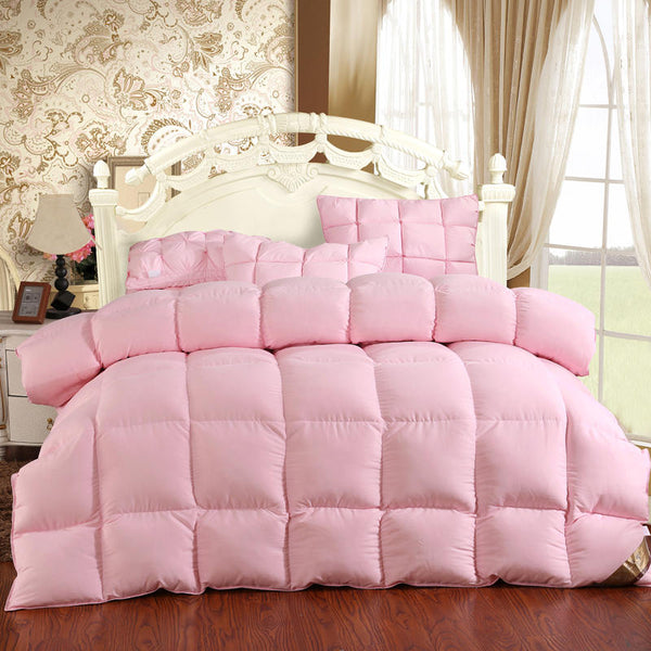 Curble Pink Goose Down Comforter – Ultra-Soft, Lightweight & Insulated Luxury Bedding (100% Cotton Cover)+ FREE Gift!