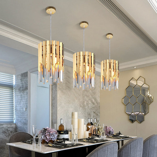 Golden S. S Round Crystal Chandelier