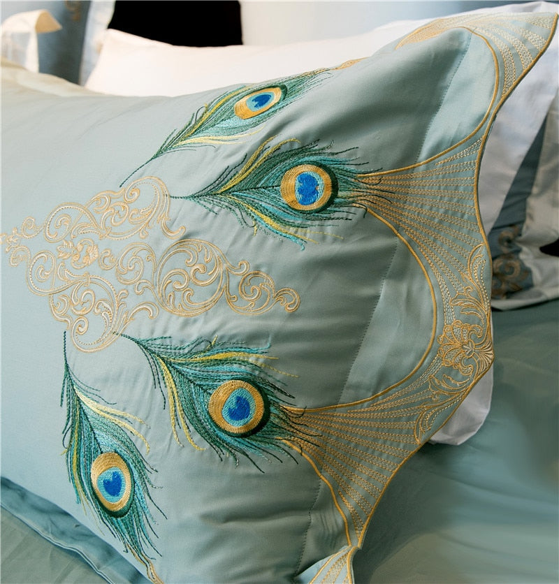 Drupoke Luxury embroidery Duvet Cover Set (Egyptian Cotton) - 4/6 Piece Set