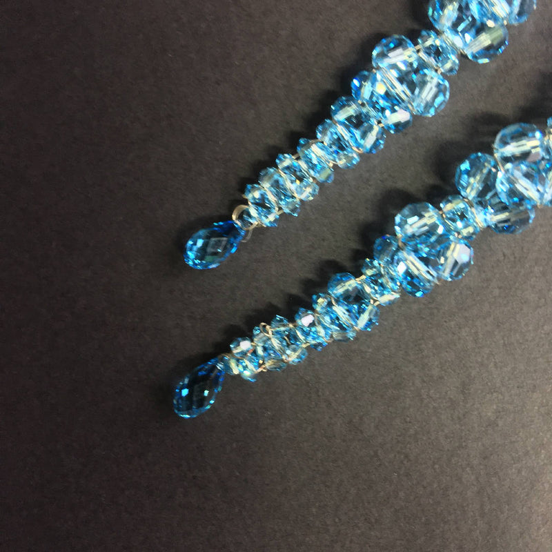 Beautiful handcrafted Swarovski crystal blue earrings
