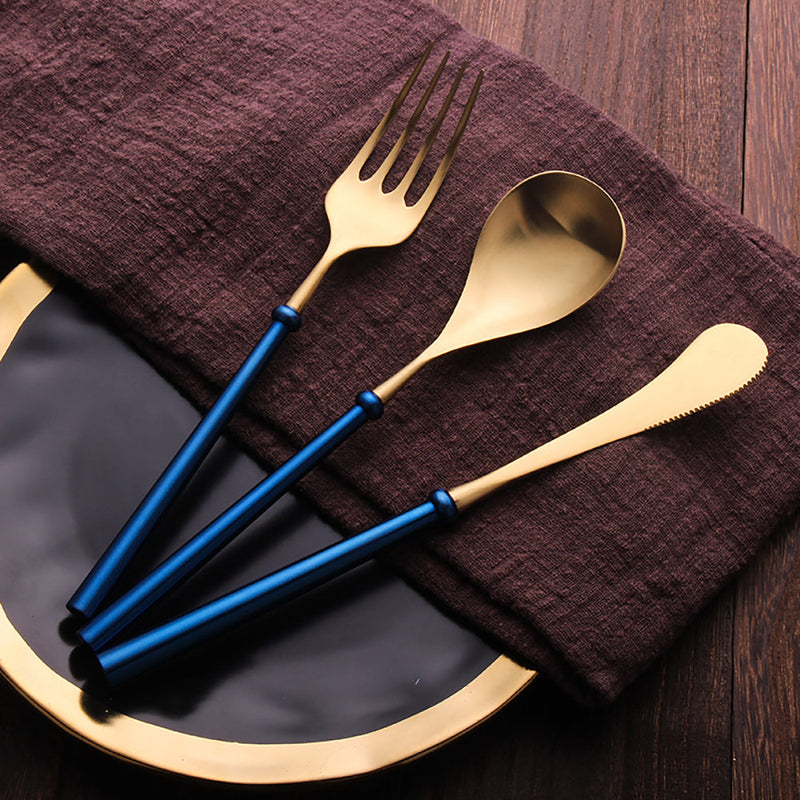 Stunge Blue Gold Cutlery Set + FREE Gift!