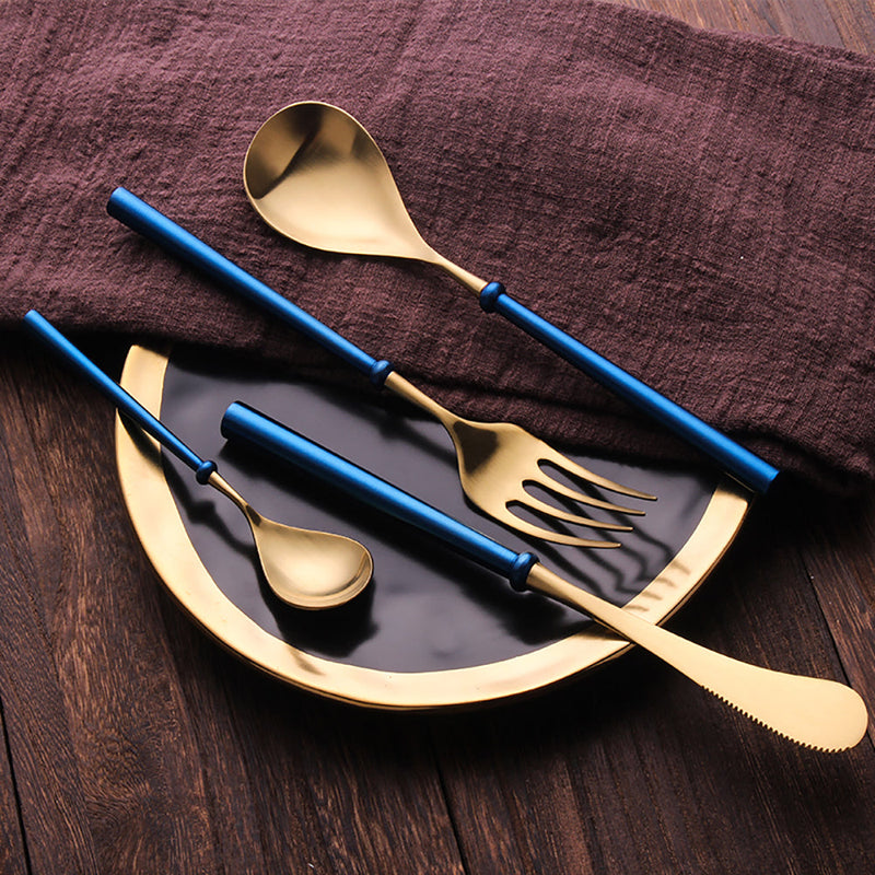 Stunge Blue Gold Cutlery Set