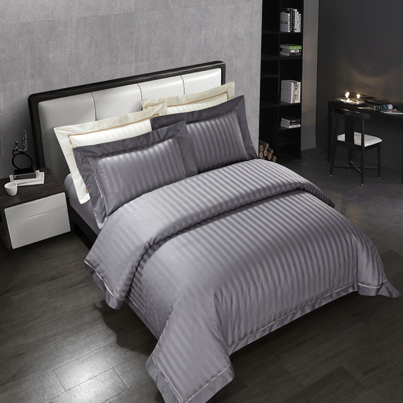 Gradiol S.Grey Duvet Cover Set (Egyptian Cotton) - 4 Piece Set