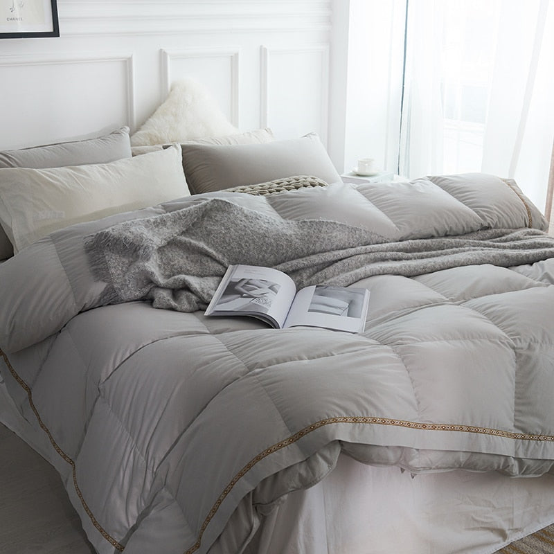 Grey Glamius Cotton Goose Down Comforter