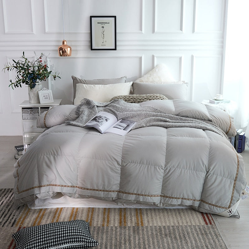 Grey Glamius Cotton Goose Down Comforter