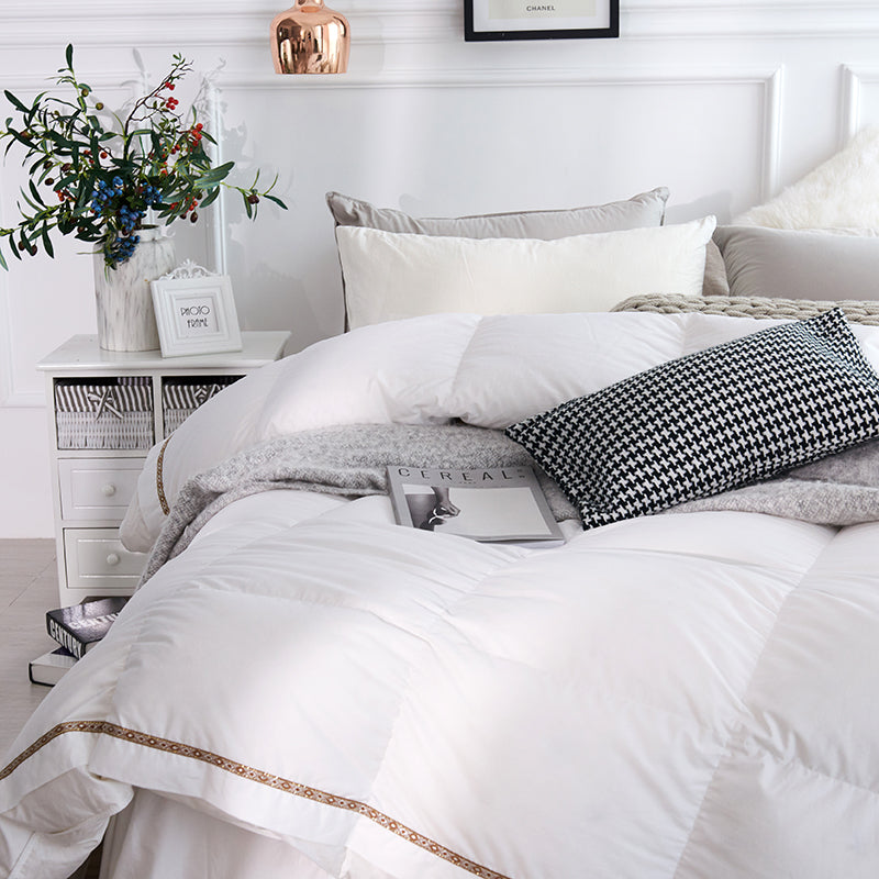 White Glamius Cotton Goose Down Comforter