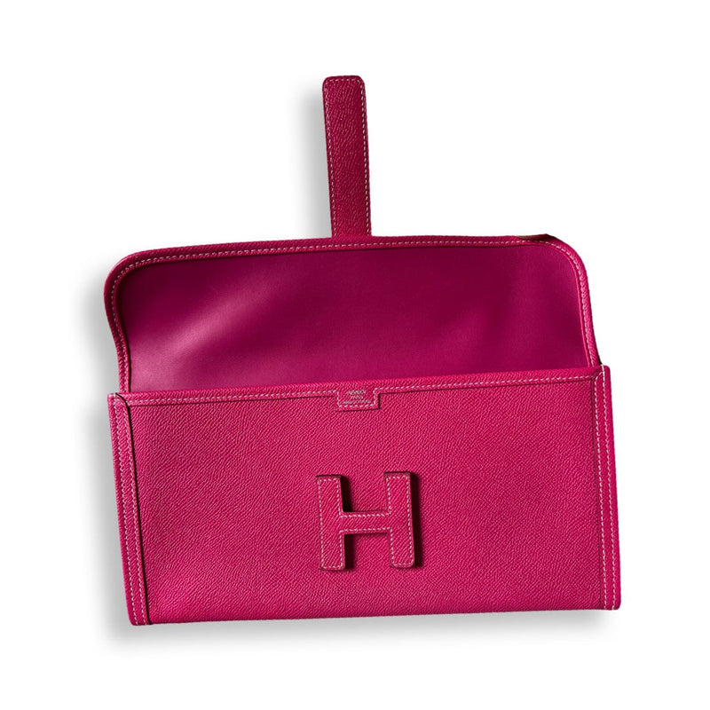 Hermes Clutch Rose Color Pebble leather