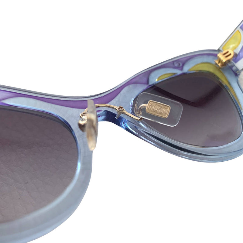 Rare Miu Miu Art Inspired Blue Purple Cat Eye Sunglasses