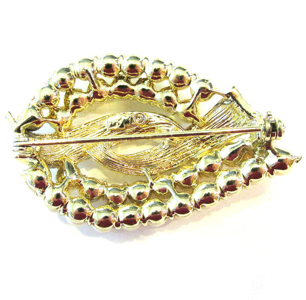 Vintage 1960s Signed Coro Designer Pearl and Gold Pin