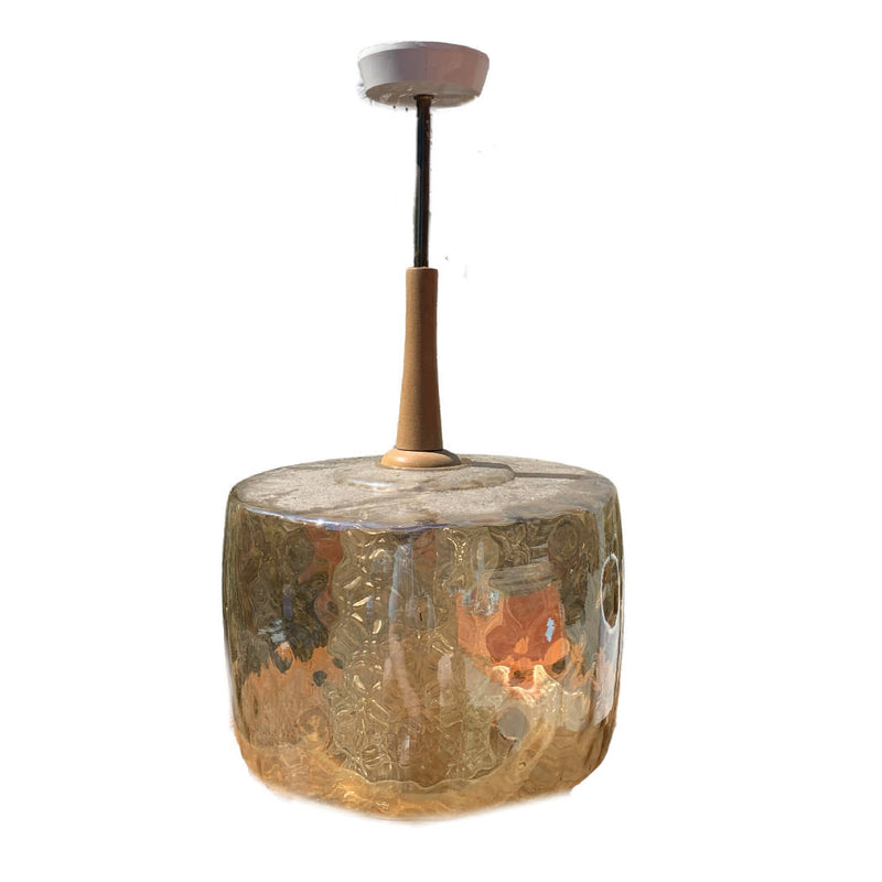 Vintage Mid Century Hand Blown Chandelier Glass Lamp Shade Lighting