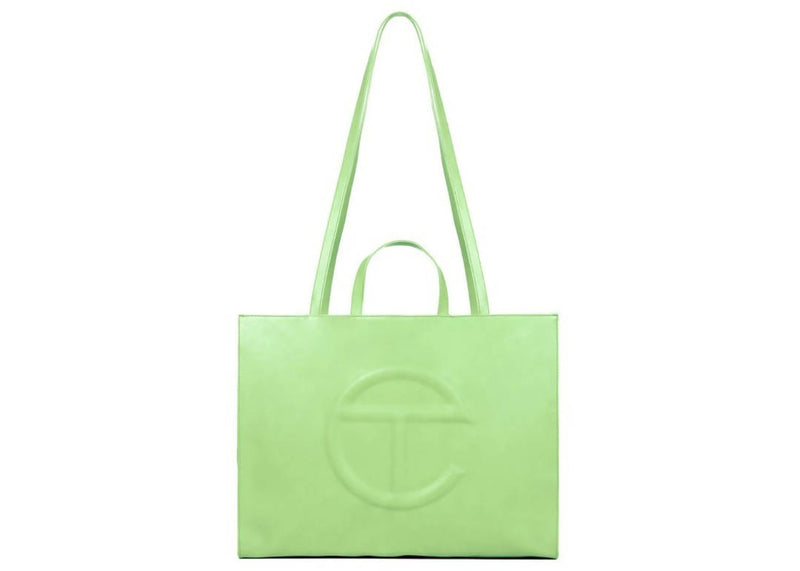 Telfar Shopping Bag Large Double Mint in Vegan Leather with Silver-tone