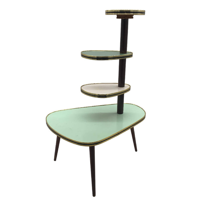 Vintage Mid Century home décor asymmetric shape coffee table plant stand from 1960s