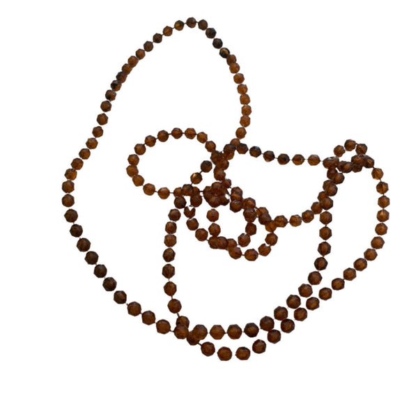 Chic Vintage Brown Beaded Long Necklace