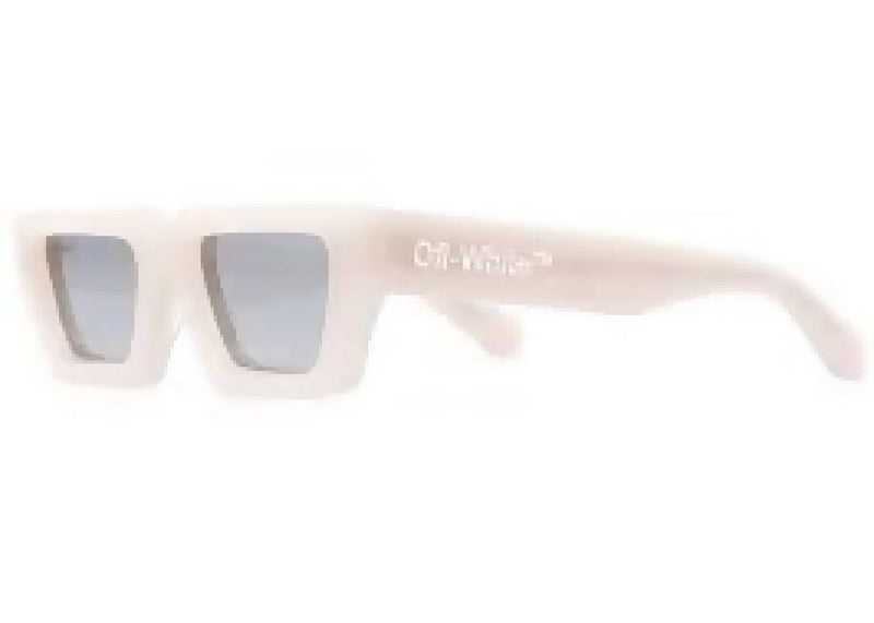 Off-White Manchester Rectangular Frame Sunglasses Beige/Silver/White