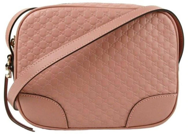 Gucci Bree Crossbody Bag Microguccissima Pink in Leather with Gold-tone