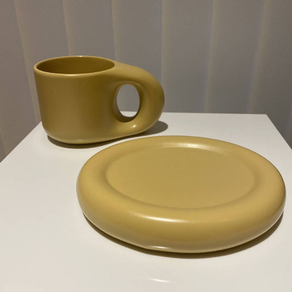 Milk Tea Ceramic Chubby Mug Set
