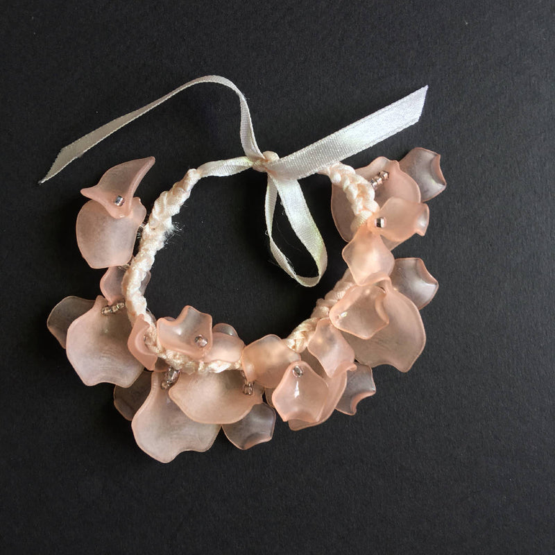 Handcrafted pink petals bracelet