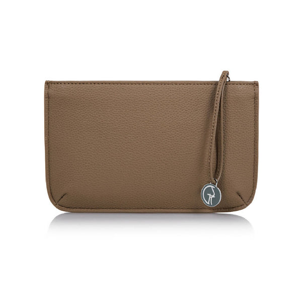 The Morphbag by GSK Luxury Vegan Leather Multi-Function Clutch Wallet in Taupe Beige