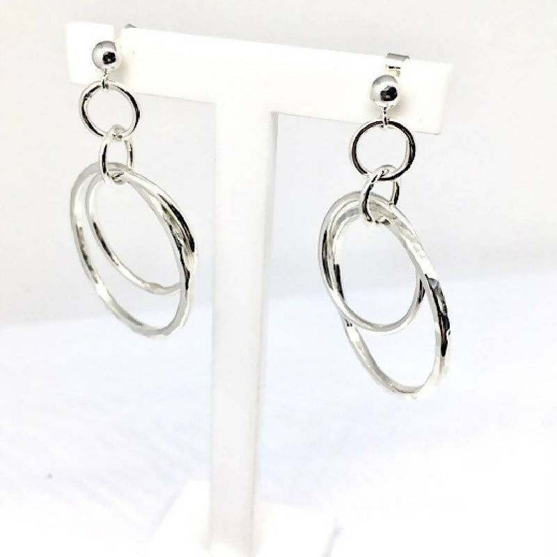 Double Interlocking Circle Earrings