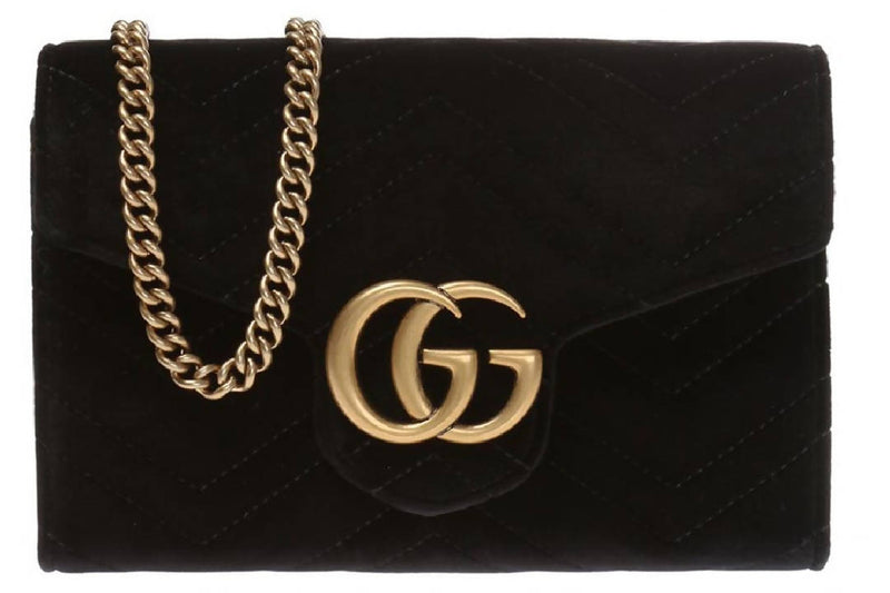 Gucci GG Marmont Mini Bag Matelasse Velvet Black