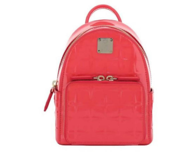 MCM Backpack Diamond Patent Stark Fuchsia