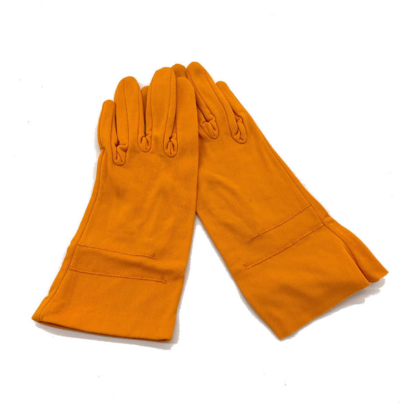 vintage soft bright orange cotton blend stretchable gloves