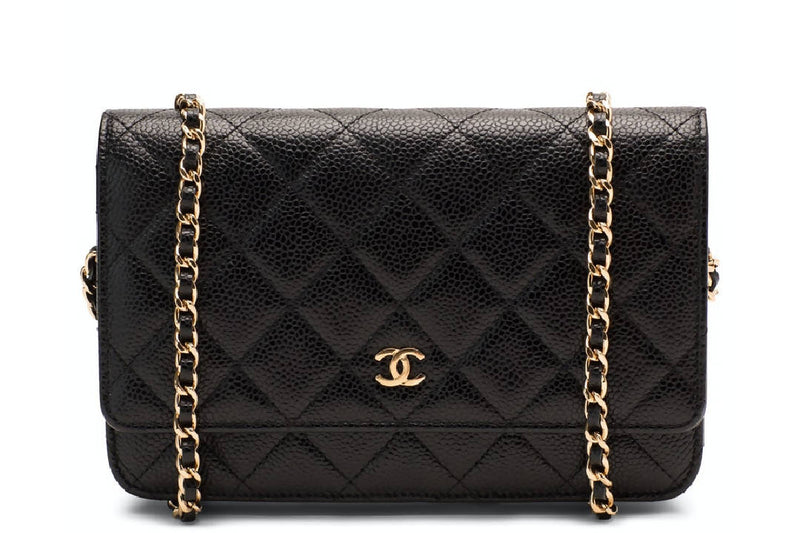 Chanel Wallet On Chain Quilted Caviar Gold-tone Black