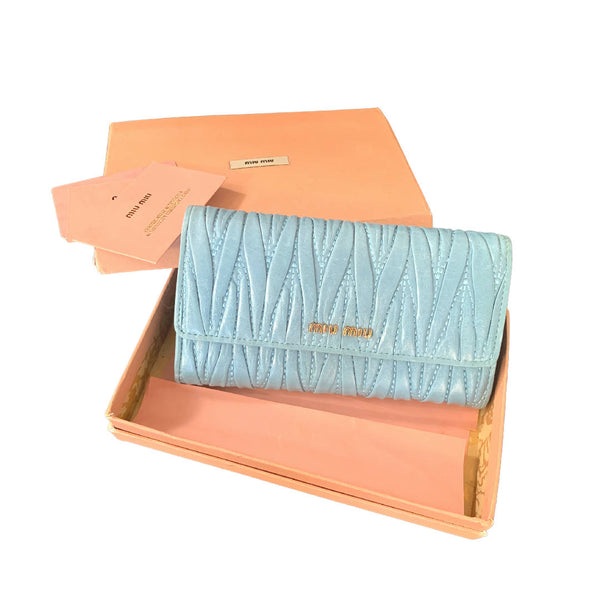 Miu Miu Women's Small Matelassé Nappa Leather Wallet