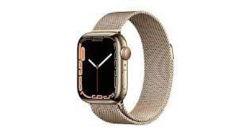 Apple Watch Series 7 GPS + Cellular 41mm Graphite Stainless Steel With Gold Milanese Loop A2475