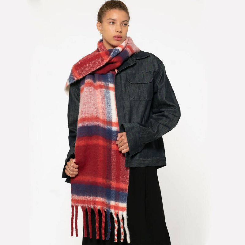 REplaid Scarf - Red & Navy