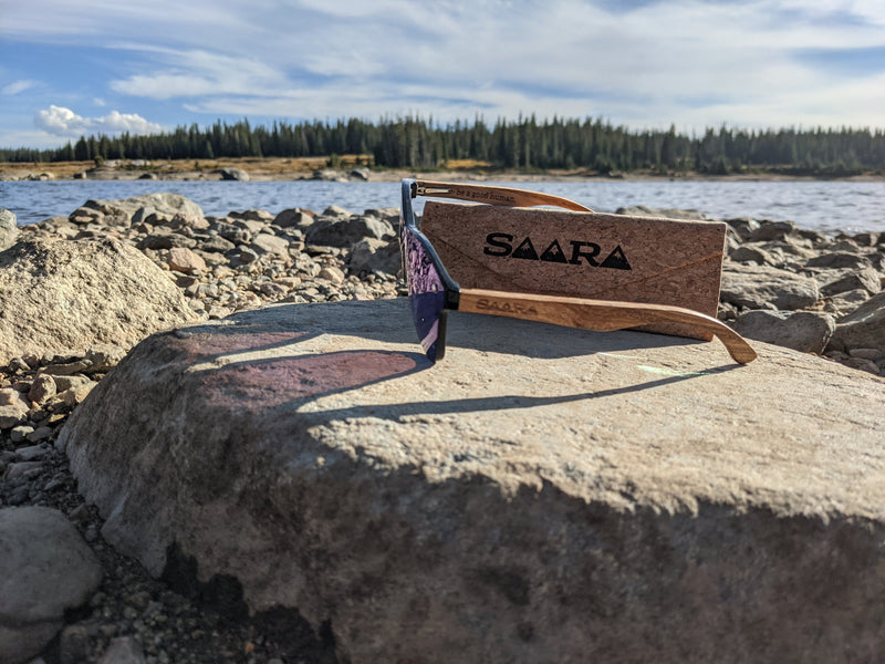 Rose Gold - Polarized SAARA Shades with Zebra Wood