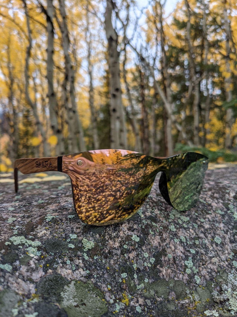 Rose Gold - Polarized SAARA Shades with Zebra Wood