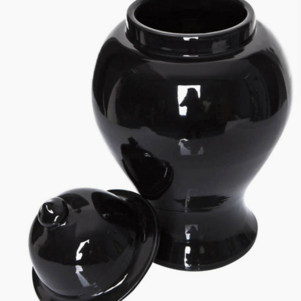 Ceramic Temple Vase Black