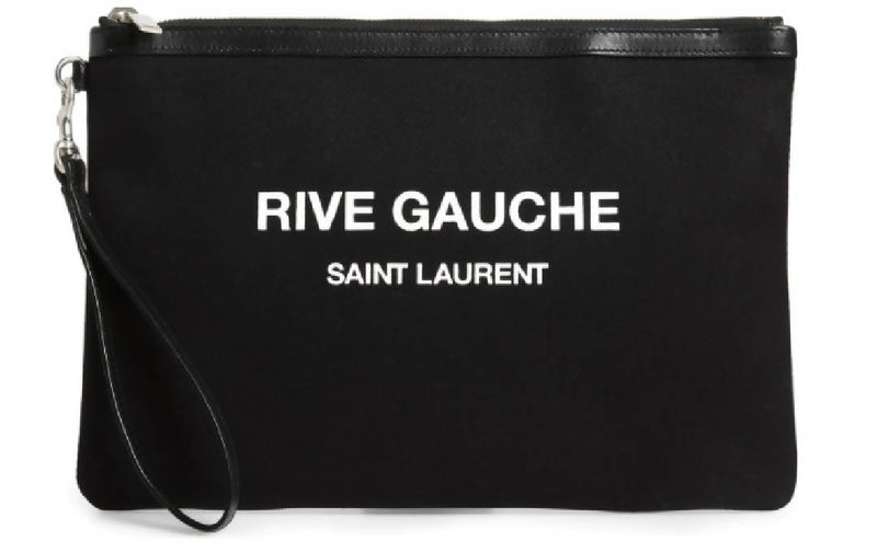 Saint Laurent Rive Gauche Canvas Pouch Black