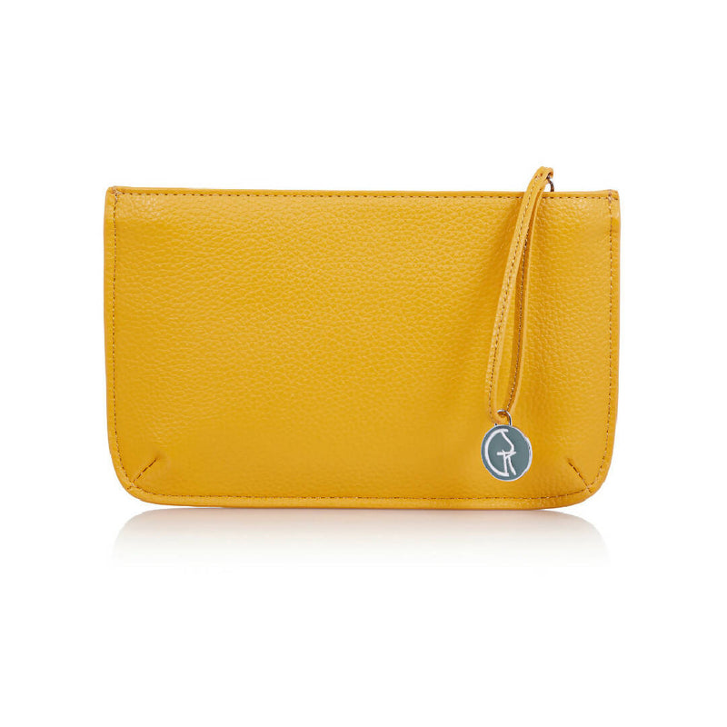 The Morphbag by GSK Luxury Vegan Leather Multi-Function Clutch Wallet in Mustard Yellow