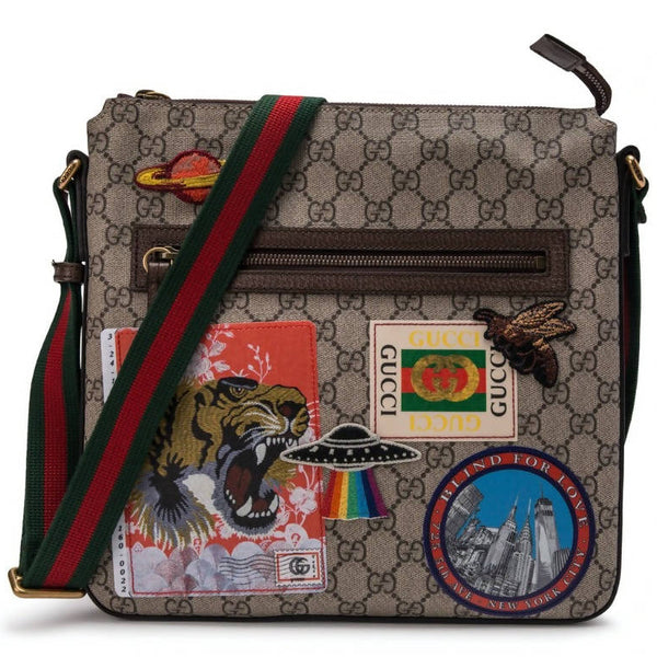 Gucci Courrier Brown Messenger Bag GG Supreme The Accessory Circle The Accessory Circle by X Terrace