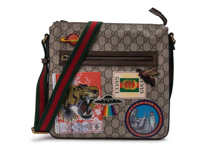 Gucci Courrier Messenger GG Supreme Brown in Canvas with Brass