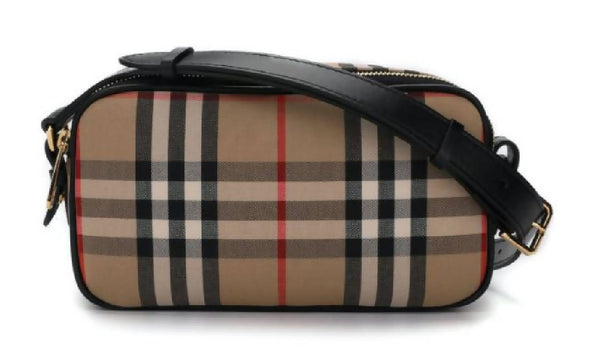 Burberry Vintage Check Belt Bag Beige in Cotton with Gold-tone