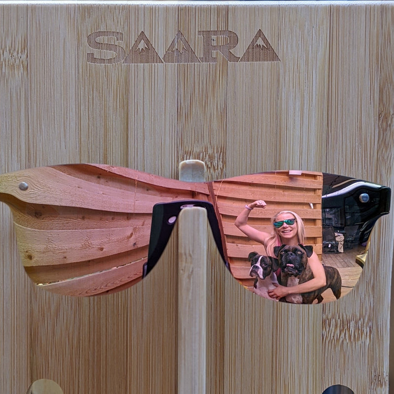 Rose Gold - Polarized SAARA Shades with Zebra Wood