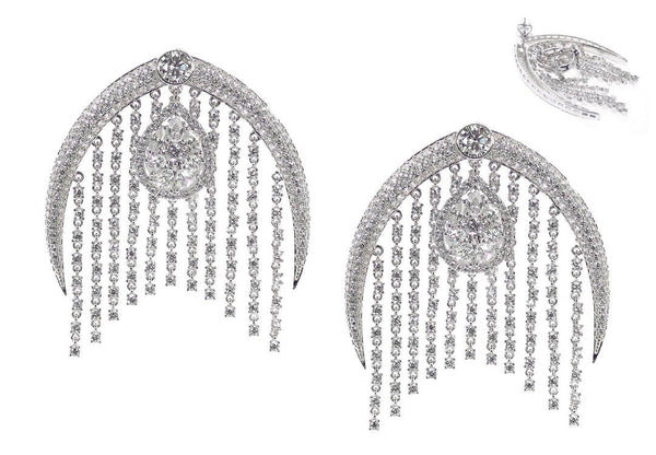 Chandelier Earrings set in cubic zirconia 3 CHANWHITEsv
