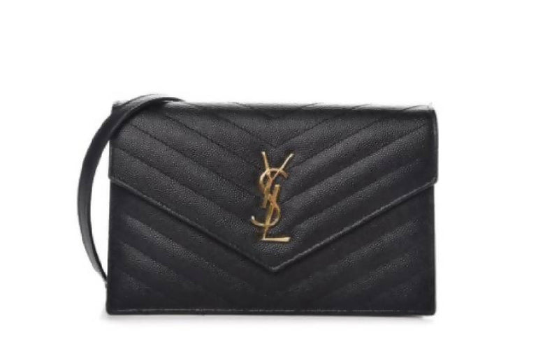 Saint Laurent Envelope Chain Wallet Matelasse