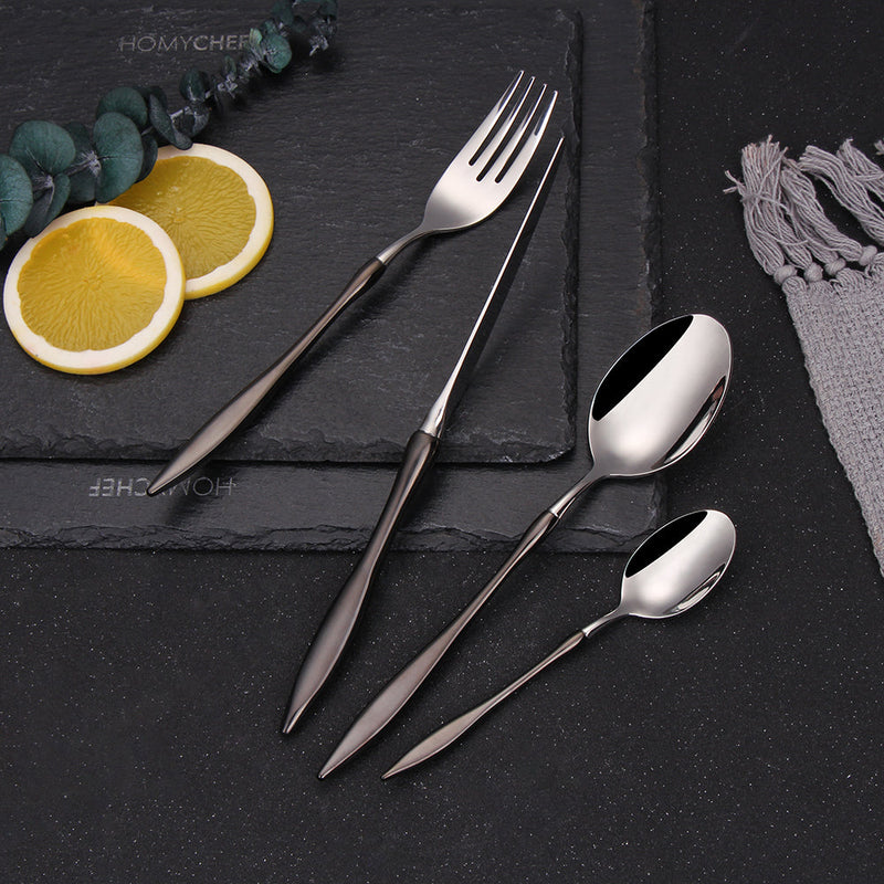 Grandi Black Silver Cutlery Set
