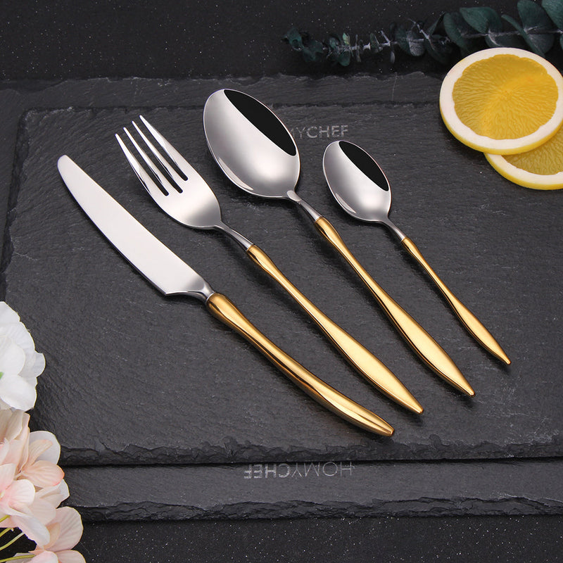 Grandi Gold Silver Cutlery Set