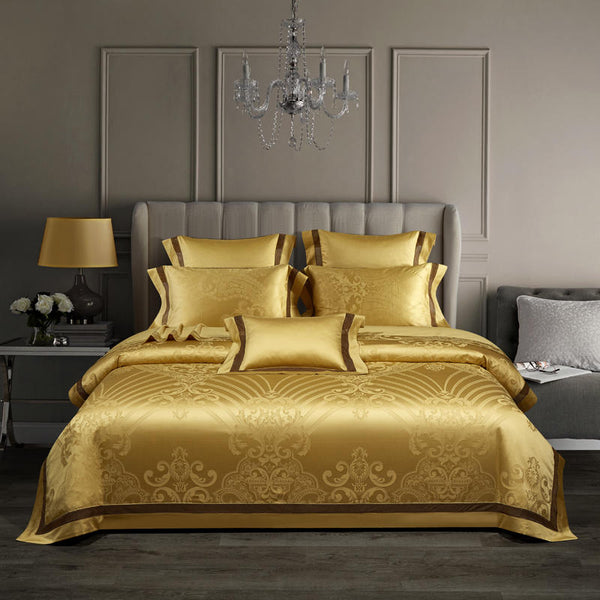 Blangdra Golden Luxury Duvet Cover Set (Egyptian Cotton) - 4/7 Piece Set